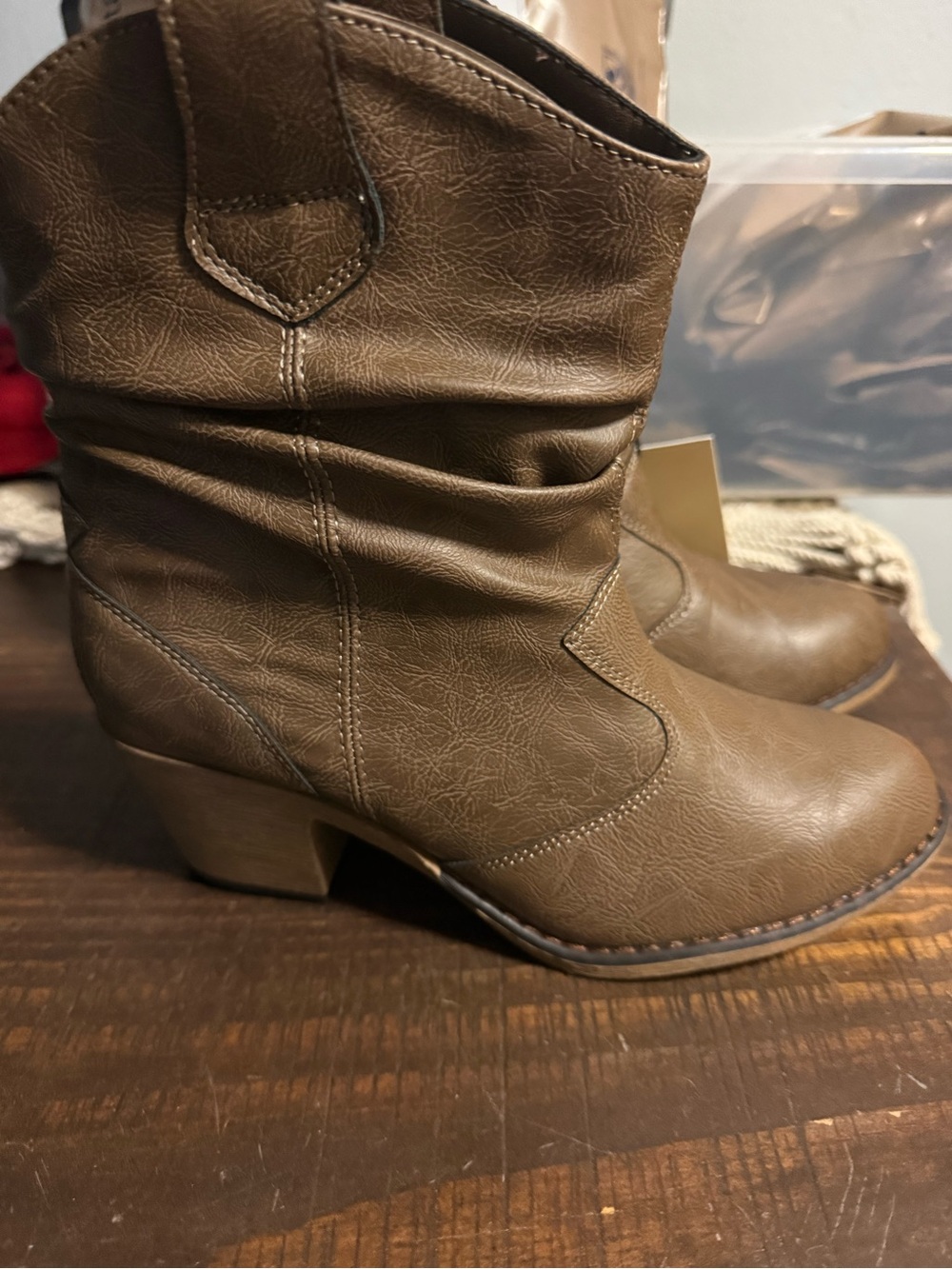 Charles Albert Taupe Slouchy Ankle Booties